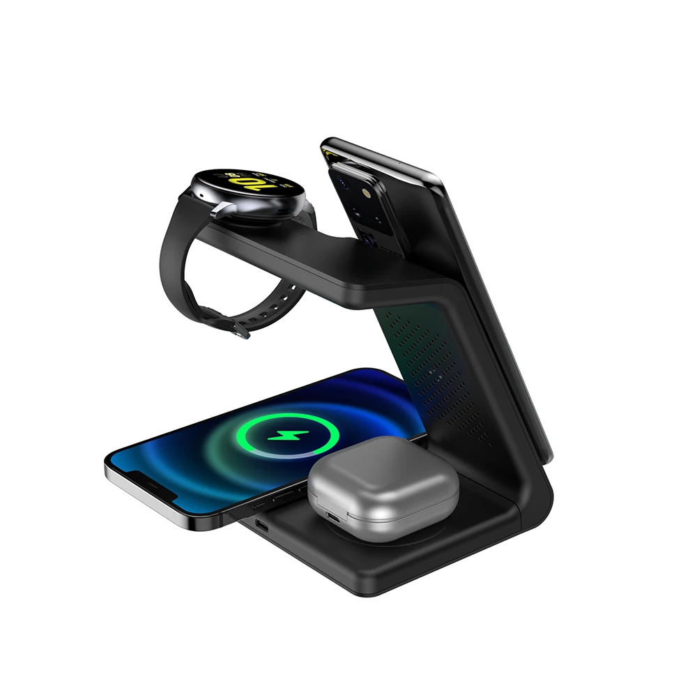 15w wireless charger stand for samsung s21 s10 4 in1 wireless chargers dock station for samsung galaxy watch active galaxy buds free global shipping