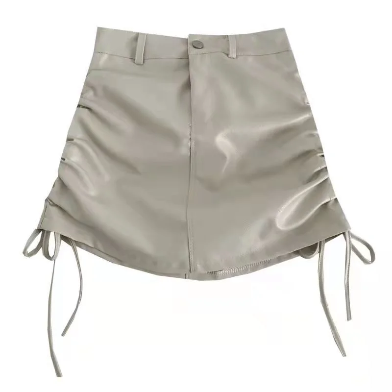 Панк-юбка уличная одежда из искусственной кожи готика Харадзюку школьная форма