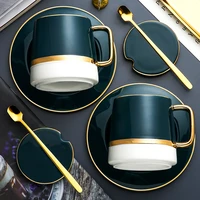nordic style light luxury coffee mug set ceramic coffee cupsaucer european style home kitchen accessories drinkware