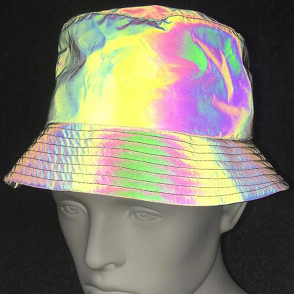 Панама Светоотражающая разноцветная для мужчин и женщин модная уличная шапка