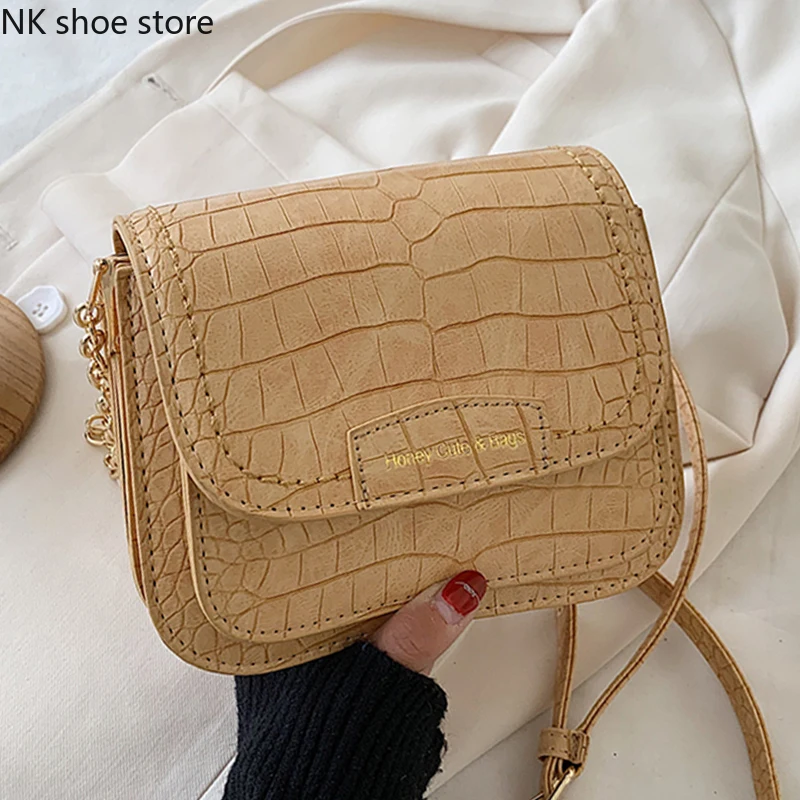 

Crocodile Pattern PU Leather Crossbody Chain Bags For Women 2020 Lady Travel Handbag Fashion luxury handbags women bags designer