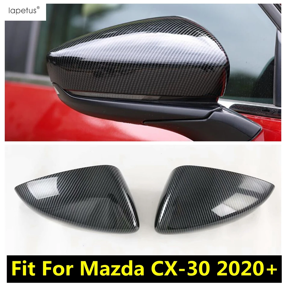 

For Mazda CX30 CX-30 2020 2021 2022 Car Rearview Mirror Side Wing Cap Decoration Cover Trim Carbon Fiber Exterior Accessories