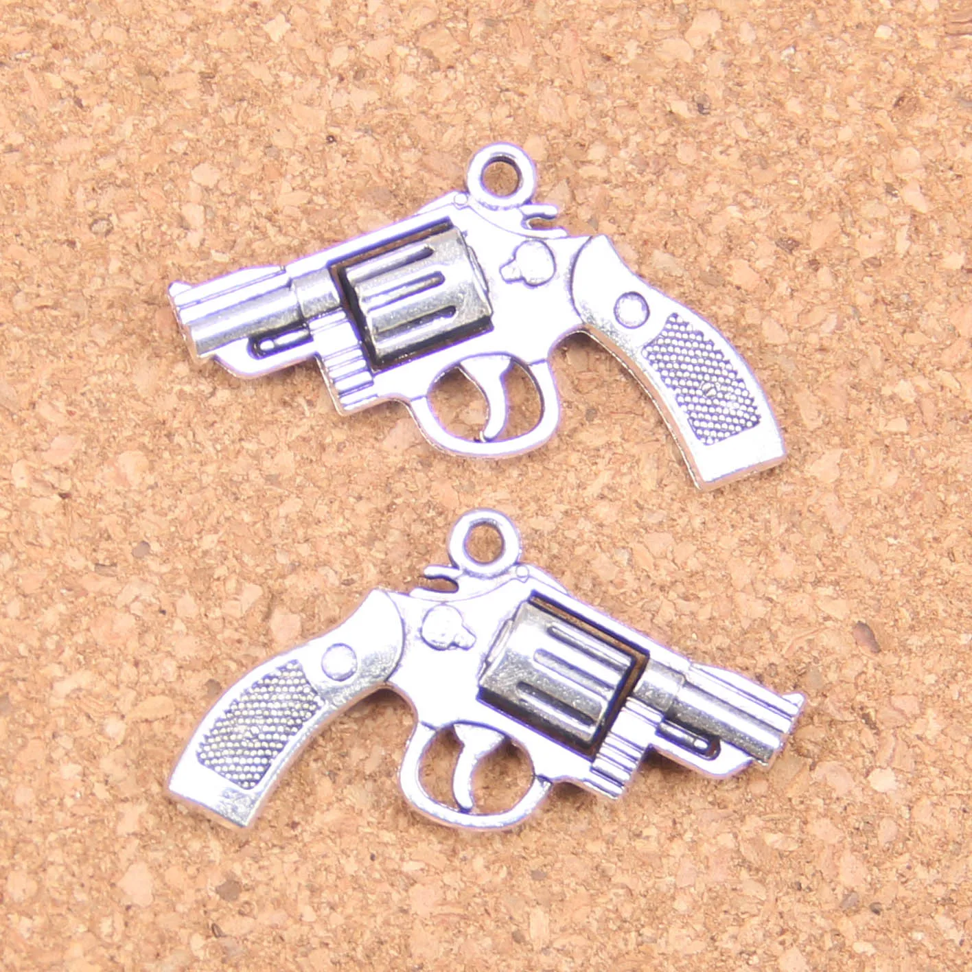 30pcs Charms pistol revolver gun 29x22mm Antique Pendants Vintage Tibetan Silver Jewelry DIY for bracelet necklace - купить по
