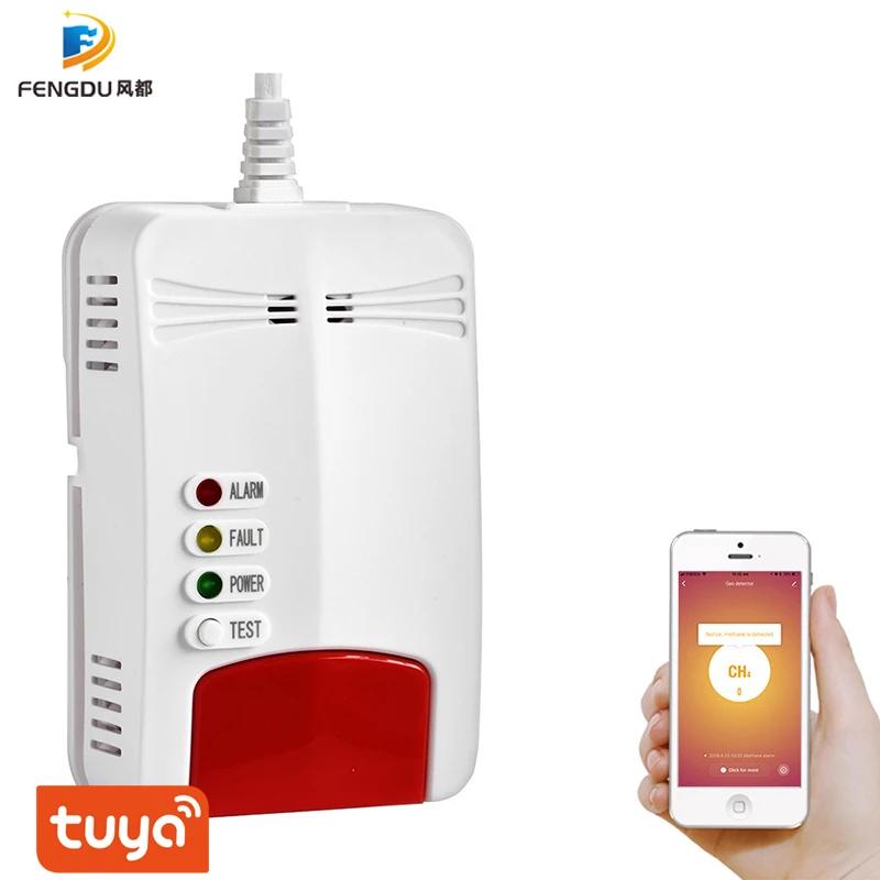 Wifi Gas Sensor Alarm Natural CH4 Leak Combustible Detector Smart Life Home Kitchen Security App control Tuya sensor | Безопасность и