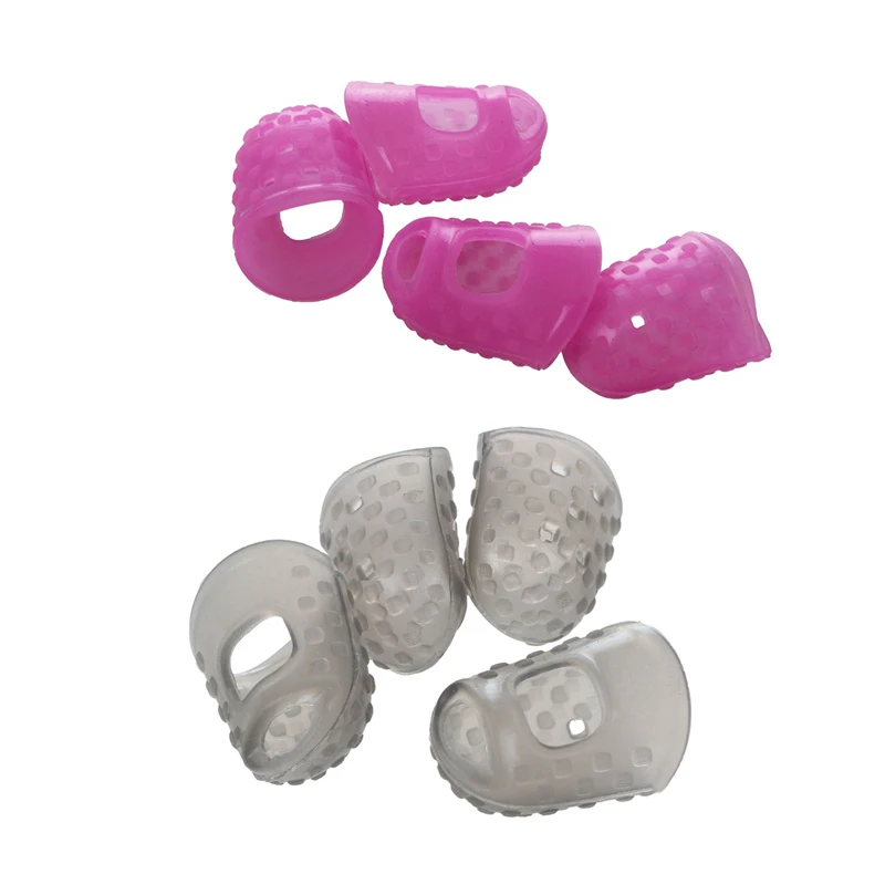 

Quality 8Pcs New Soft Silicone Guitar Thumb Finger Picks Protector Fingertips M(Pink & Gray)