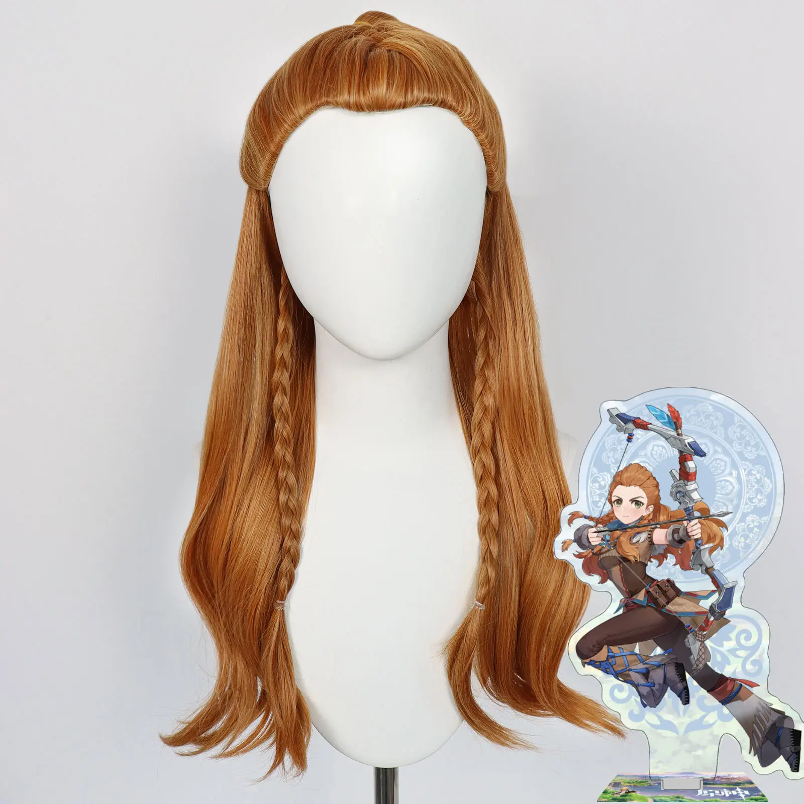 

Парик для косплея Aloy, женский длинный парик из коричневой оплетки с имитацией волос, для ролевых игр, Хэллоуина, вечеринки