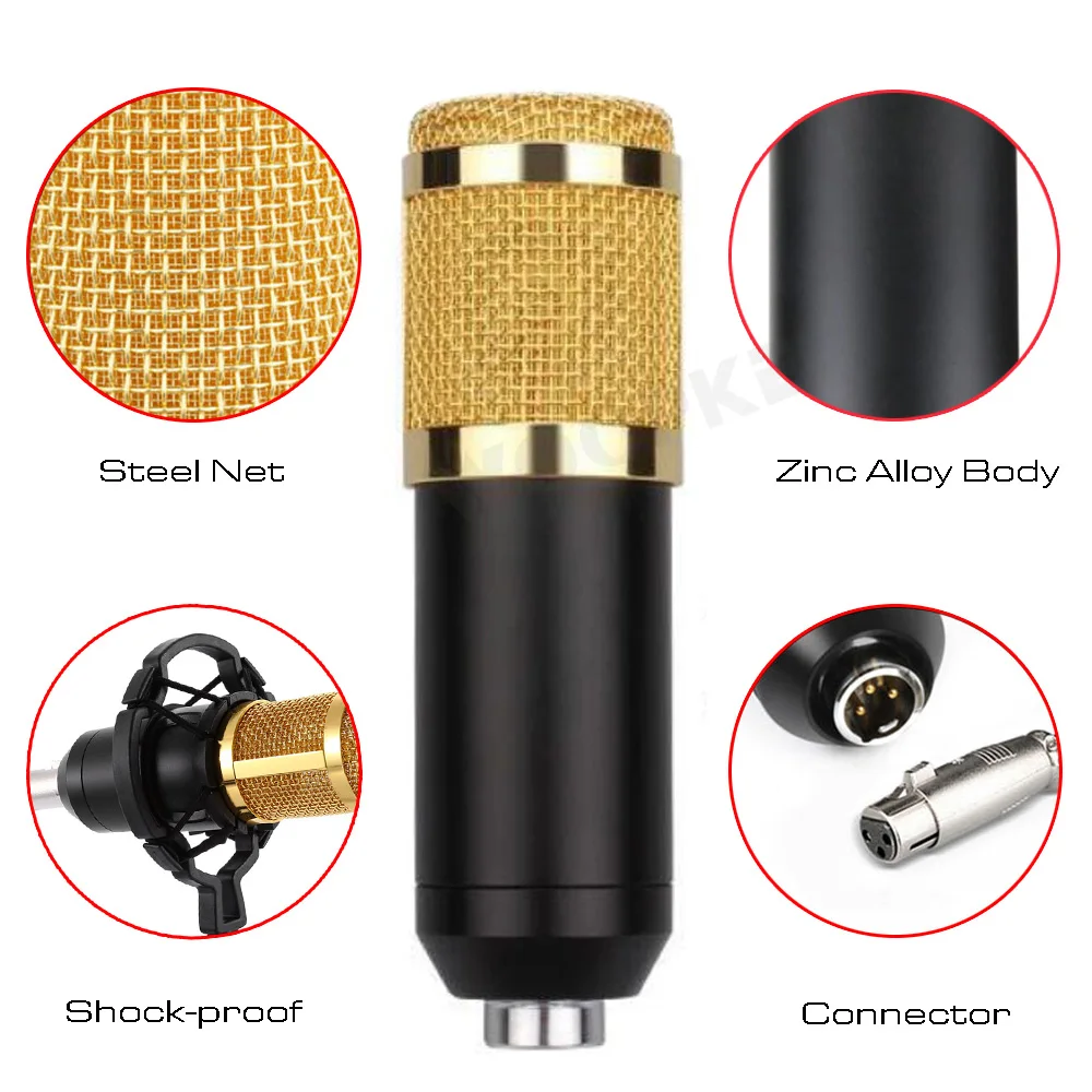 Woopker Professional Condenser Microphone BM 800 Mic Kit with Shock Mount and Tripod BM800 Set for Studio Recording Broadcasting images - 6