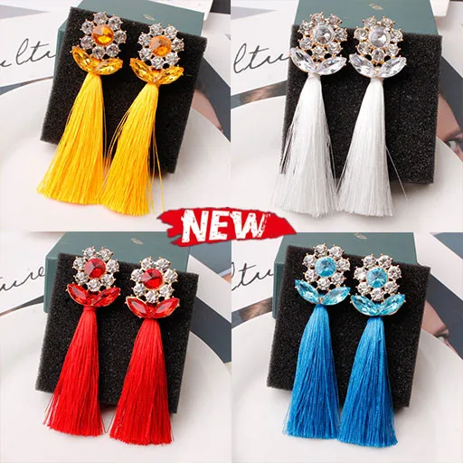 Женские винтажные богемные серьги Cmaos длинные висячие с красно розовыми