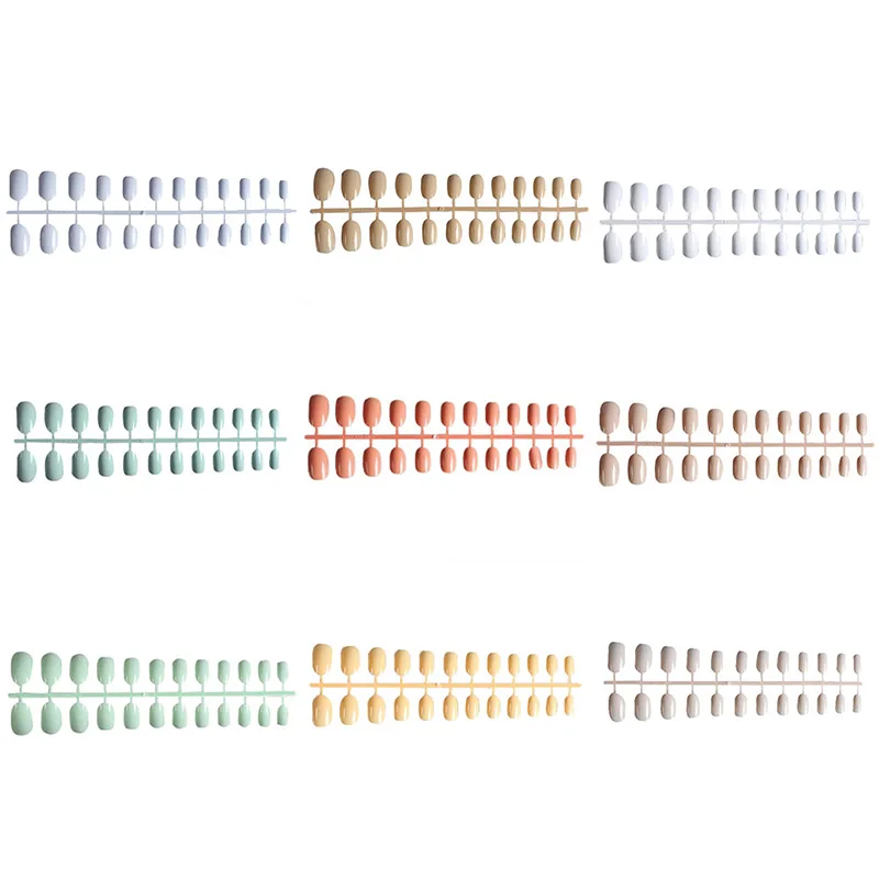 Мягкие конфетные цветные овальные накладные ногти акриловые для салонов с 2g