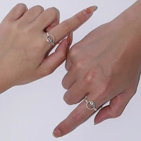 aprilwell 2pcs trendy couple rings for women simple aesthetic wave and mountain a solemn pledge of love anillos jewelry friend