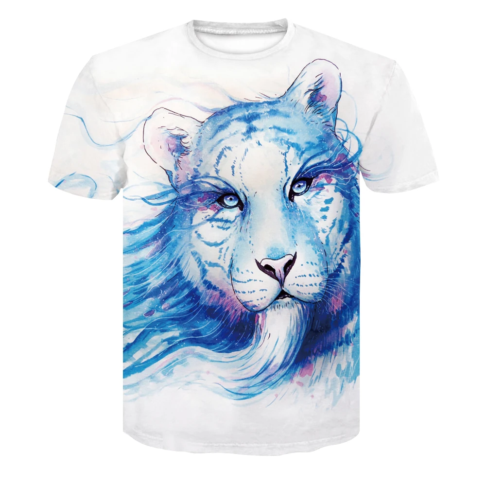 

2020 Summer New Men's 3D Printed T shirt Outdoor Casual Shortsleeved 3D printed tiger T shirt Fashion Street cool short sleeve