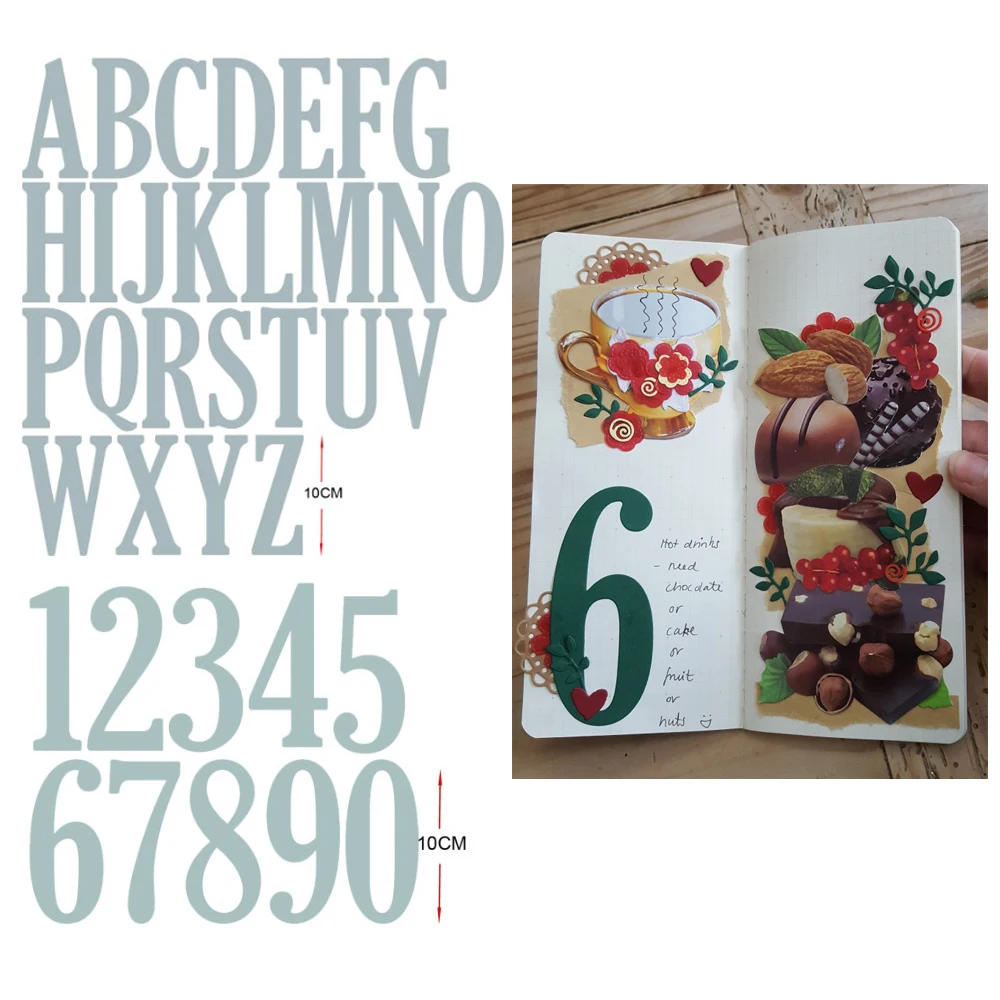 Металлические Вырубные штампы 10 см/4 дюйма буквы набор цифр 2020 трафарет для