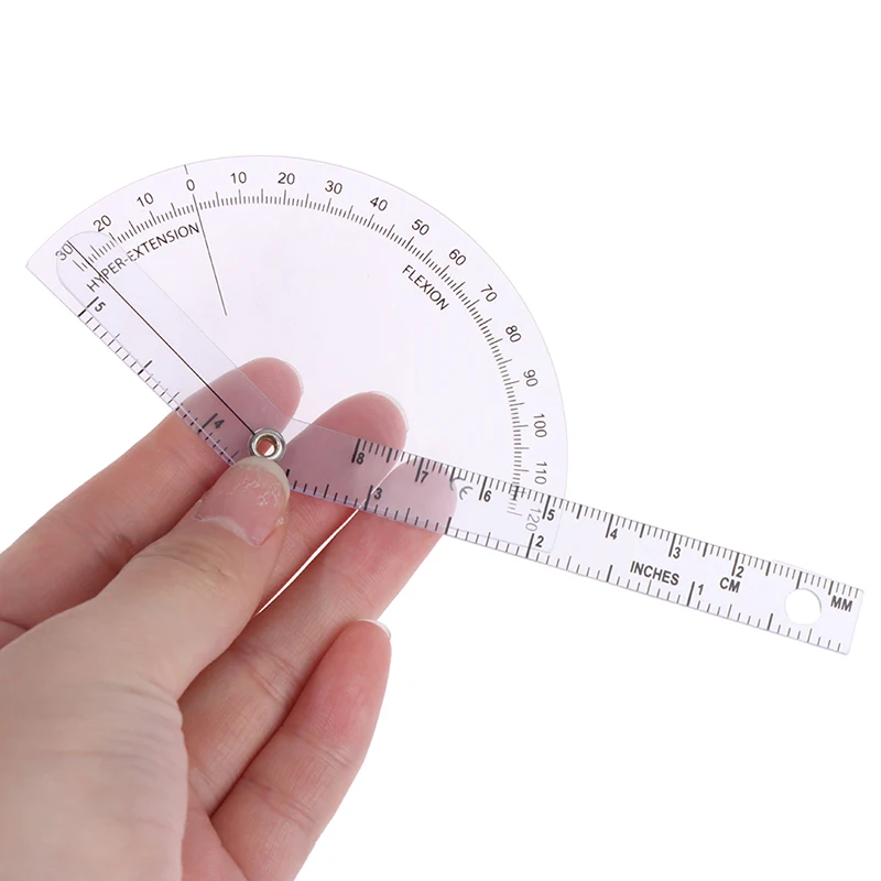 

1pcs Finger Goniometer Medical Goniometer Plastic Protractor 180 Degree Angle Ruler Finger Ruler Transparent Medial Ruler