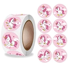 Наклейки в рулоне с милым розовым единорогом, мультяшными животными, мотивационные стикеры 500 для детей, рождественский подарок, Классическая Детская игрушка шт.
