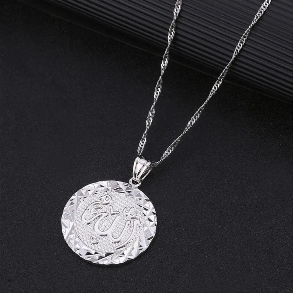 Серебряное ожерелье с кулоном для мужчин и женщин круглая цепочка модные