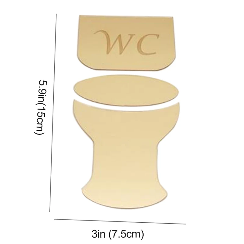 Горячие DIY зеркальные настенные наклейки для туалетной двери знак/WC налет 3D