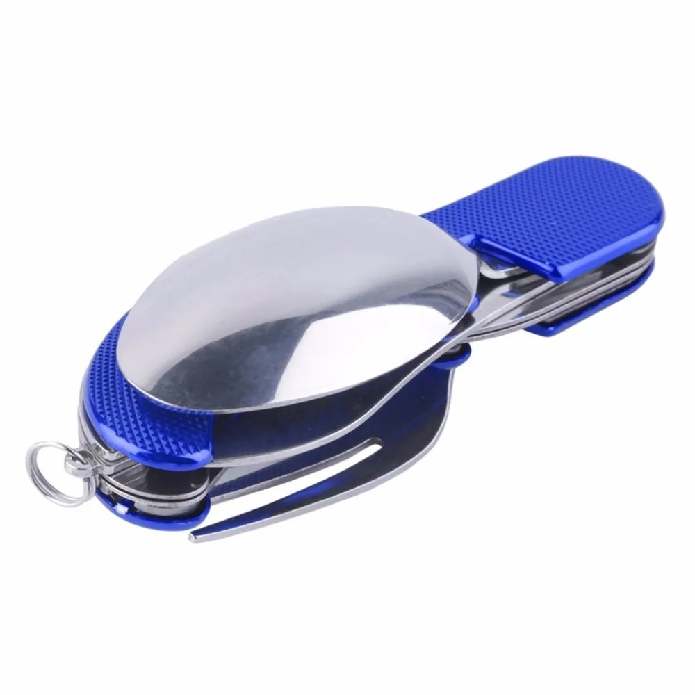 Открытый Кемпинг портативный нож вилка столовые приборы нержавеющая сталь 3 в 1