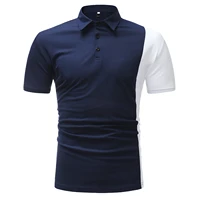 luclesam men fashion golf shirt summer short sleeve slim fit panelled contrast polo shirt camisas masculina