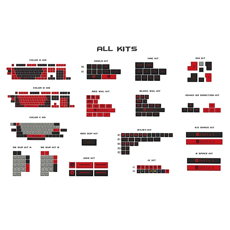 G-MKY DOTA2 DIY KEYCAPS Dye-Sublimation Thick PBT Keycaps  Cherry Profile MX Switch Mechanical Keyboard Keycap