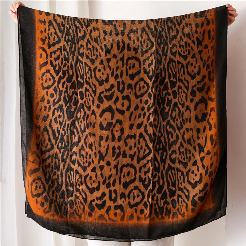 

Luxury Brand Scarf Women Silk Zebra-Stripe Spring Cotton Linen Thin Sunscreen Shawl Leopard Print scarves chiffon hijab poncho