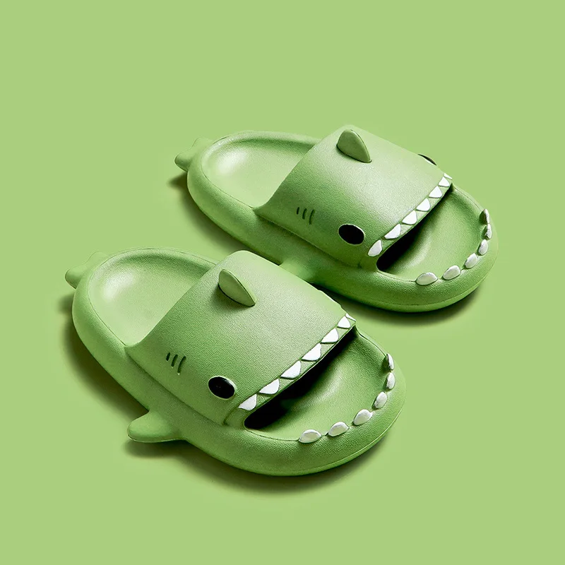 

2021 Summer Funny Slippers Cute Shark-shaped Home Non-slip Boys Kids Slippers Toddler Girls Shoes Blue Pink Beach Shoes