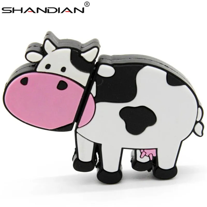 SHANDIAN cartoon Milk Cow usb flash drive pendrive pen 4GB 8GB 16GB 32GB 64GB memory stick creative Pendriver 2.0 | Компьютеры и офис