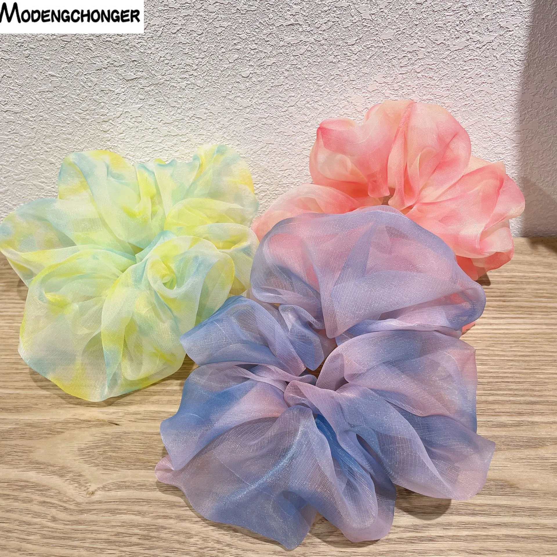 

Summer Oversized Tie-dye Hair Scrunchies Women Big Rubber Hair Ties Hair Band Girls Ponytail Holder Hair Rope Hair Accessories