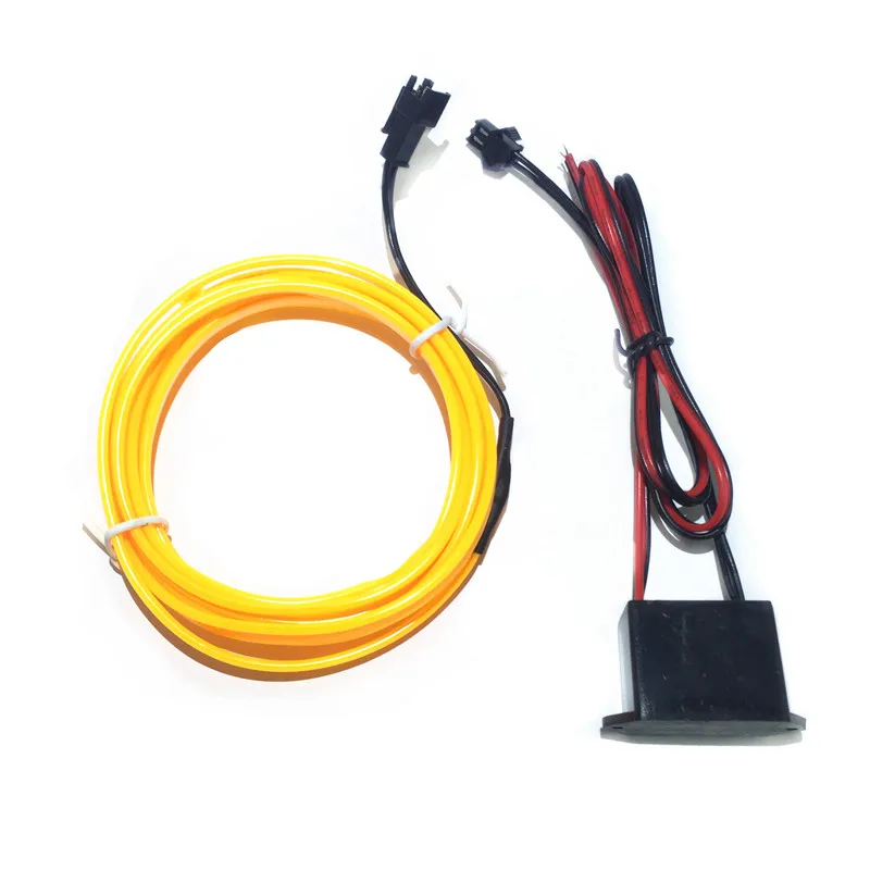Лидер продаж привлекательных DC 12V 2 3mm юбка EL провода 5 м Orange односторонний
