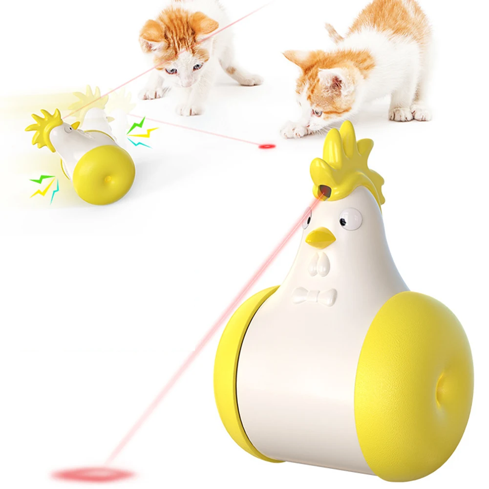 

New Chick Style Automatic Infrared Teasing Cat Toys Multifunctional Pet Laser Teaser Tumbler Squeak Toy Kitten Interactive Toys