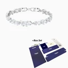 Модный новый браслет SWA LOUISON, Платиновый великолепный матовый лист, новый узор, кристалл, Женская Роскошная бижутерия, романтический подарок