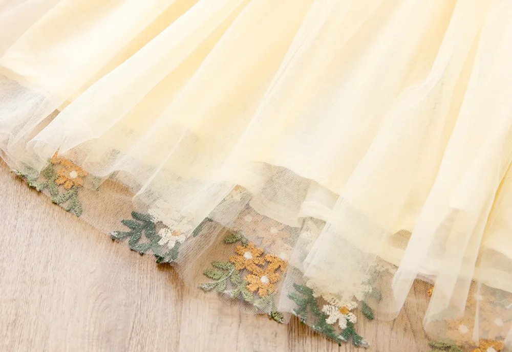 

2021Summer New Kids Dress Up Lace Sweet Princess Dress Embroidered Pattern Girls Clothing Children's Clothes