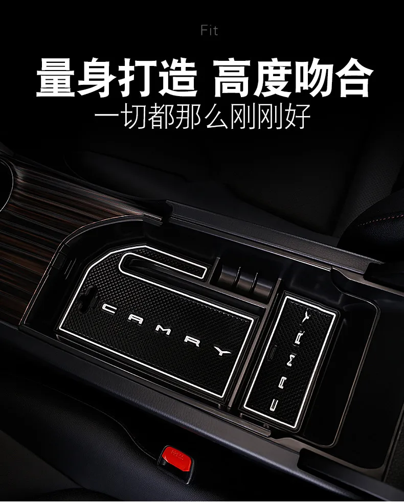 

For Toyota Camry 2018 LHD Car Central Armrest Storage Box Console Arm Rest Tray Holder Stowing Case Pallet Container