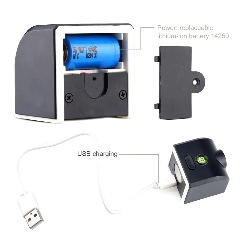 Mini Black Laser Level 360 Degree Cross Line Rotary Level Measuring Instruments 4 Lines 5 Points For Construction Tools