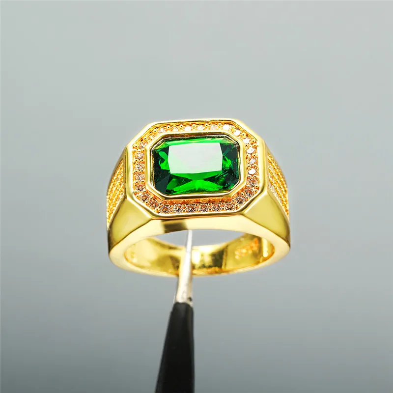 Роскошное обручальное кольцо с зеленым и синим Цирконом для мужчин женщин