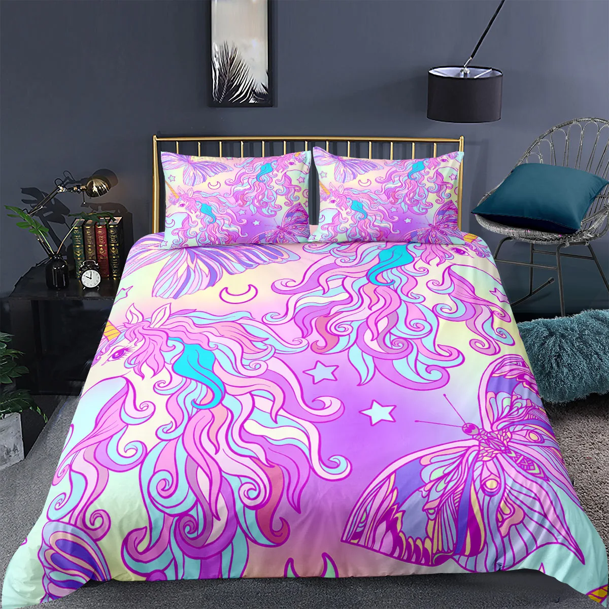 

3D Cartoon Kids Duvet Cover Animal Print Girl Bed Cover Pillowcase Cartoon Quilt Cover 2/3 pc Home Decor Bedding Set linens set