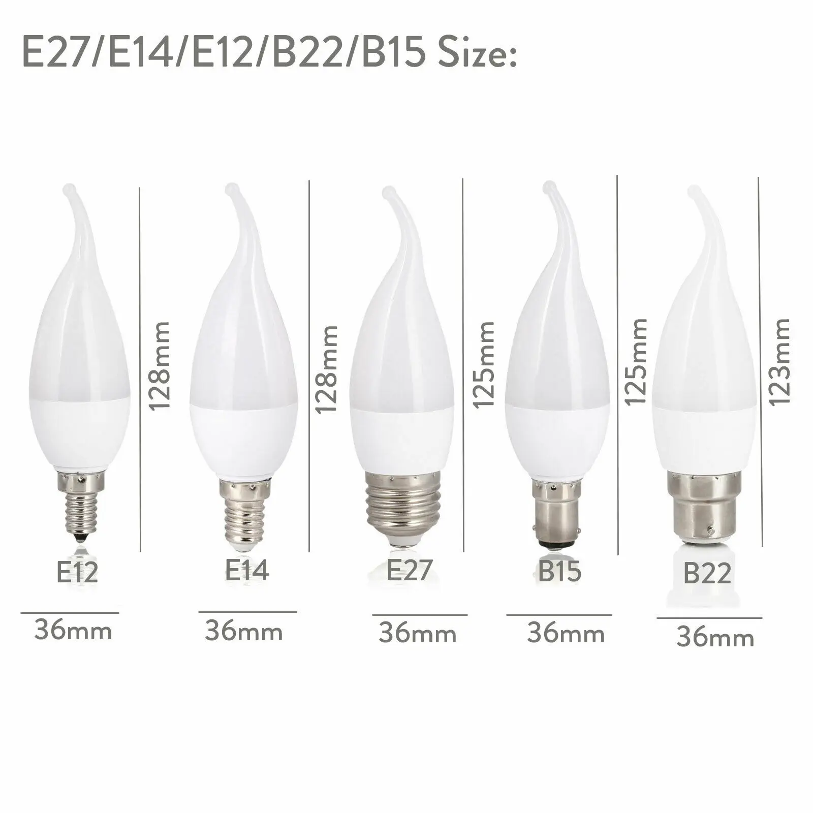 

E12 E14 E27 B22 LED Candle Light Bulb Indoor Light Screw 85-265V 3W Chandelier Lamp 2835SMD Cool Warm White Energy Saving for HM