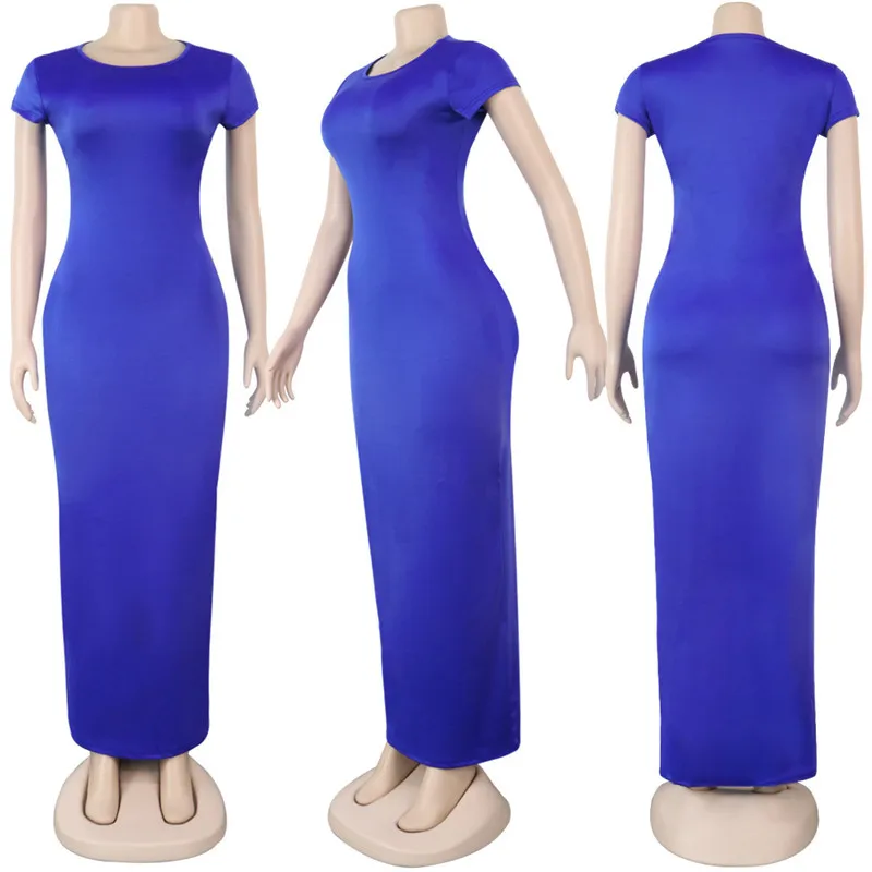 Женское длинное платье макси летнее сексуальное Бандажное с коротким рукавом и