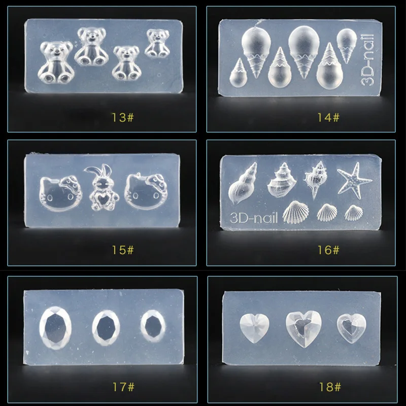 1 шт случайный силиконовый дизайн ногтей Скульптура форма УФ гель лак жемчуг