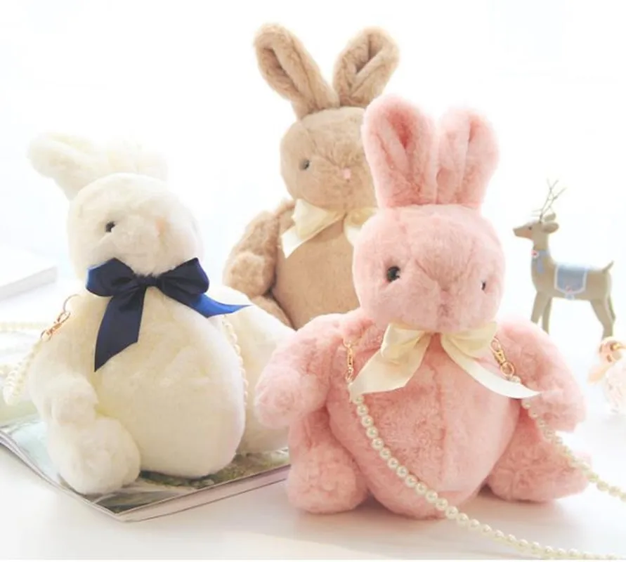 

Japanese sweet lolita rabbit inclined shoulder bag pearl chain bowknot kawaii girl kawaii lolita bag loli cos