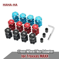 4pcs metal 17mm hex wheel hubs splined coupler adapter wide for 110 rc monster truck traxxas maxx 89076 4 upgrade parts
