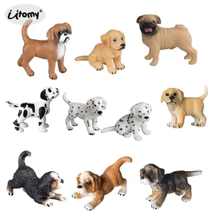 Ретривер далматинский щенок Святого Бернара, имитация собаки, фигурки животных, фигурки торта, топперы, подарок на Рождество, день рождения для детей и малышей