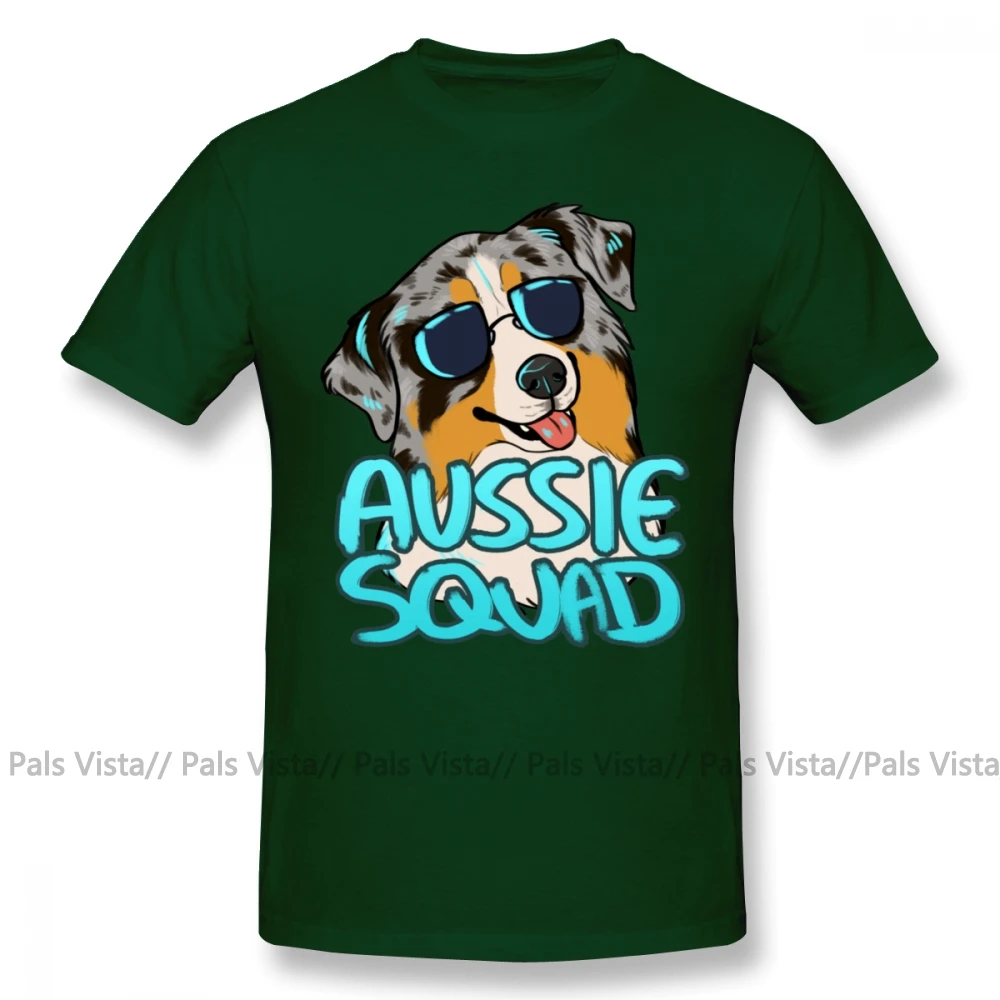 Футболка с австралийской овчаркой, AUSSIE SQUAD, Повседневная забавная футболка, Мужская футболка, плюс размер, с принтом, хлопковая футболка с коротким рукавом - Цвет: Бирюзовый