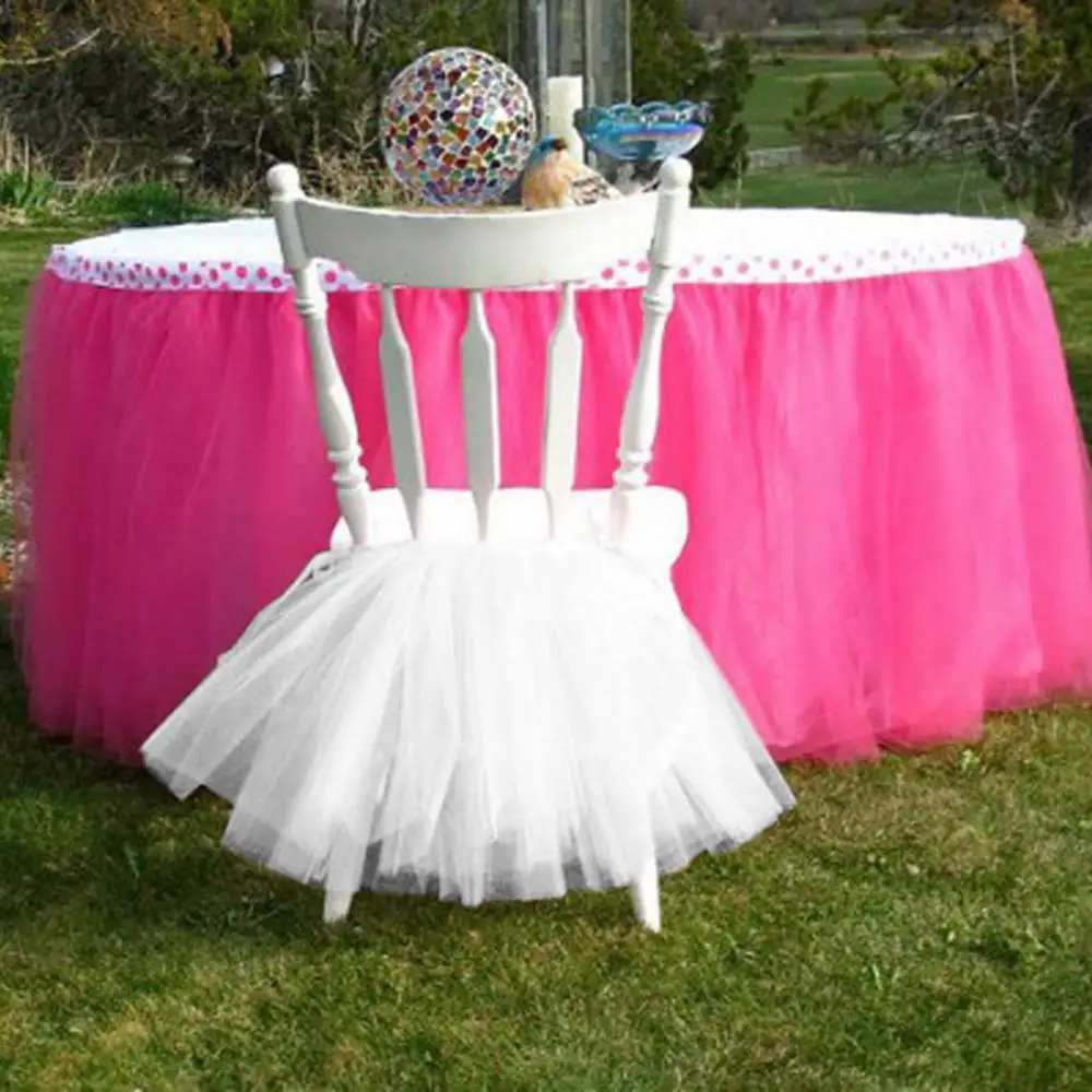 Юбка на стул для дня рождения свадебное украшение сетчатая юбка Сетчатое