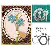 round border and floral background metal cutting diy photo album scrapbook card making embossing template decoration mold