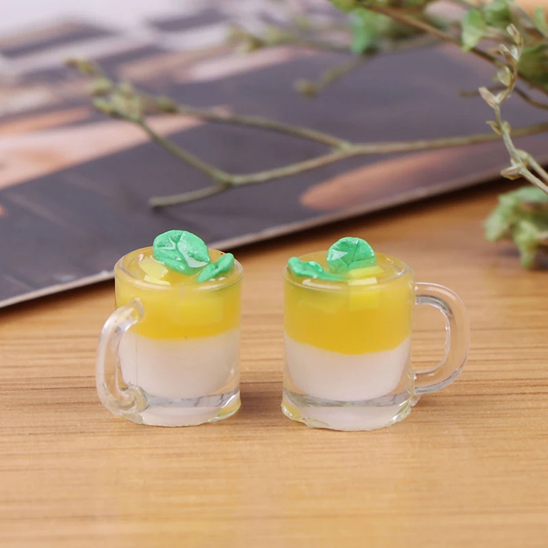 

1 шт., Миниатюрные аксессуары для кукольного домика, мини-чашка для пудинга с манго, модель еды, игрушки для украшения кукольного домика, 1/12