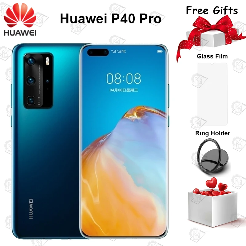 Смартфон Huawei P40 Pro 100% оригинал Android 10 6 58 дюйма 90 Гц 8 + 128 ГБ Kirin 990 50 МП 4 камеры 40