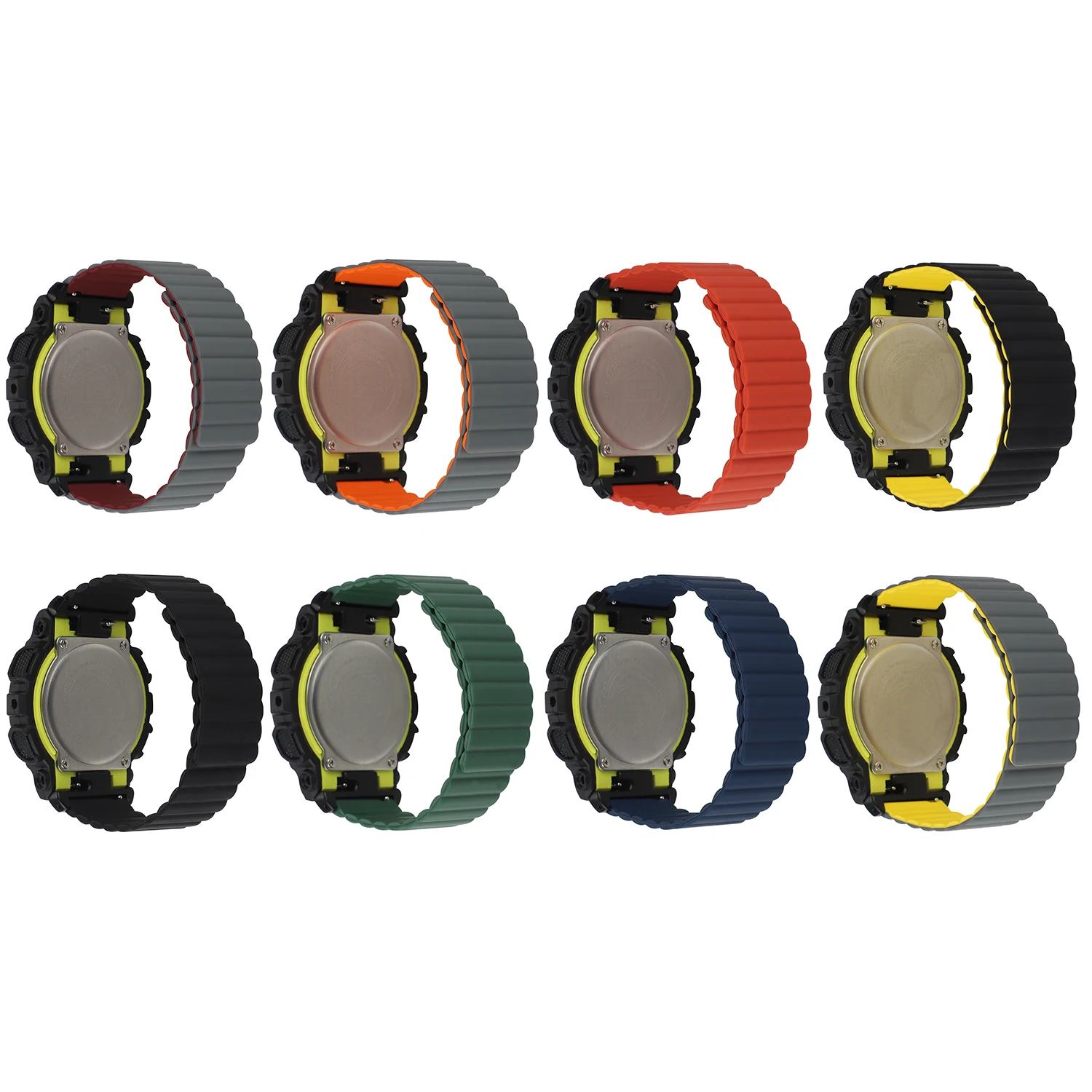 Silicone Double sided Magnetic watchband Strap for GBA-800- GBD-800 GMA-B800 | Наручные часы