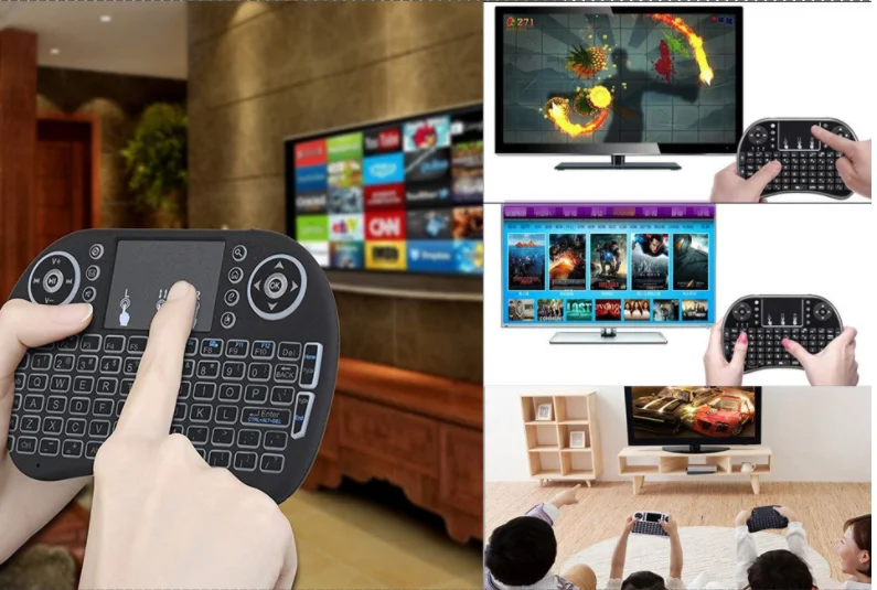 Клавиатура I8 Air Mouse беспроводная с 7-цветной подсветкой 2 4 ГГц | Компьютеры и офис