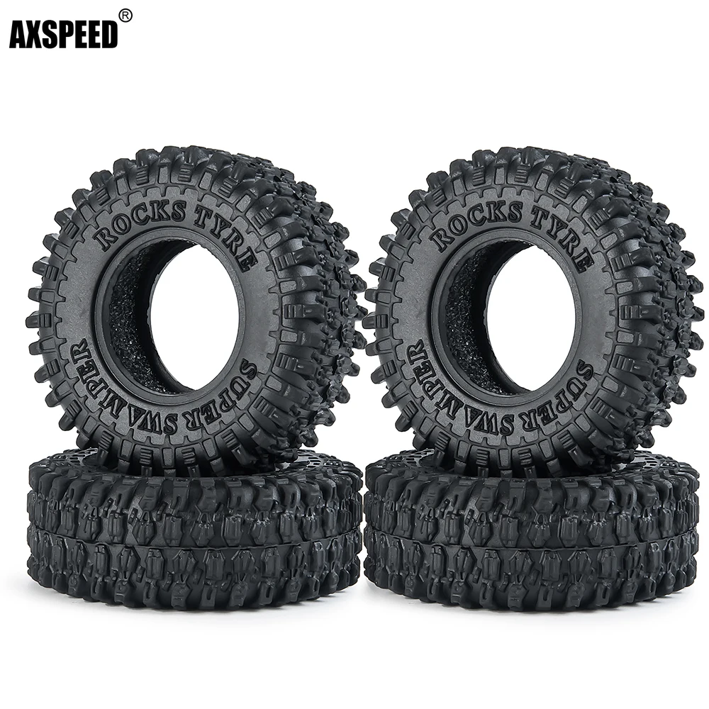 

Резиновые шины AXSPEED 4 шт., колесные шины для 1/24 Axial SCX24 90081 AXI00001 AXI00002, детали для радиоуправляемого гусеничного автомобиля