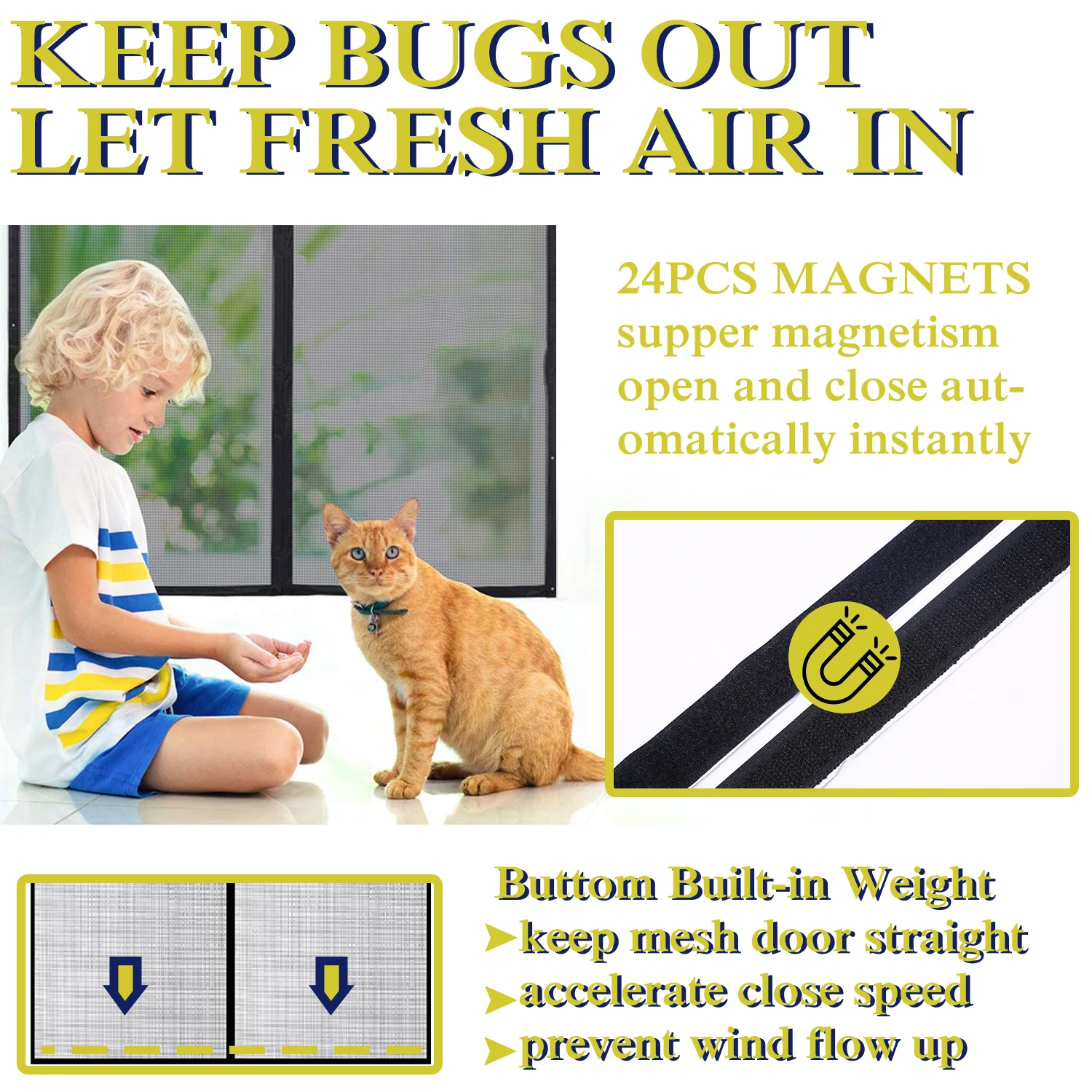 Летние шторы OUTAD Антимоскитные насекомые мухи жуки магнитная сетка